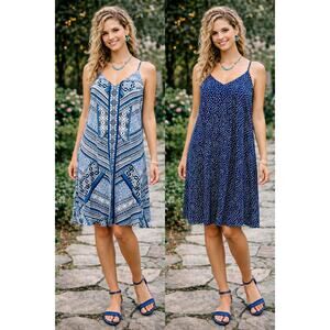 Tart Collections Tashi Reversible Aztec Print/ Dots Dress M